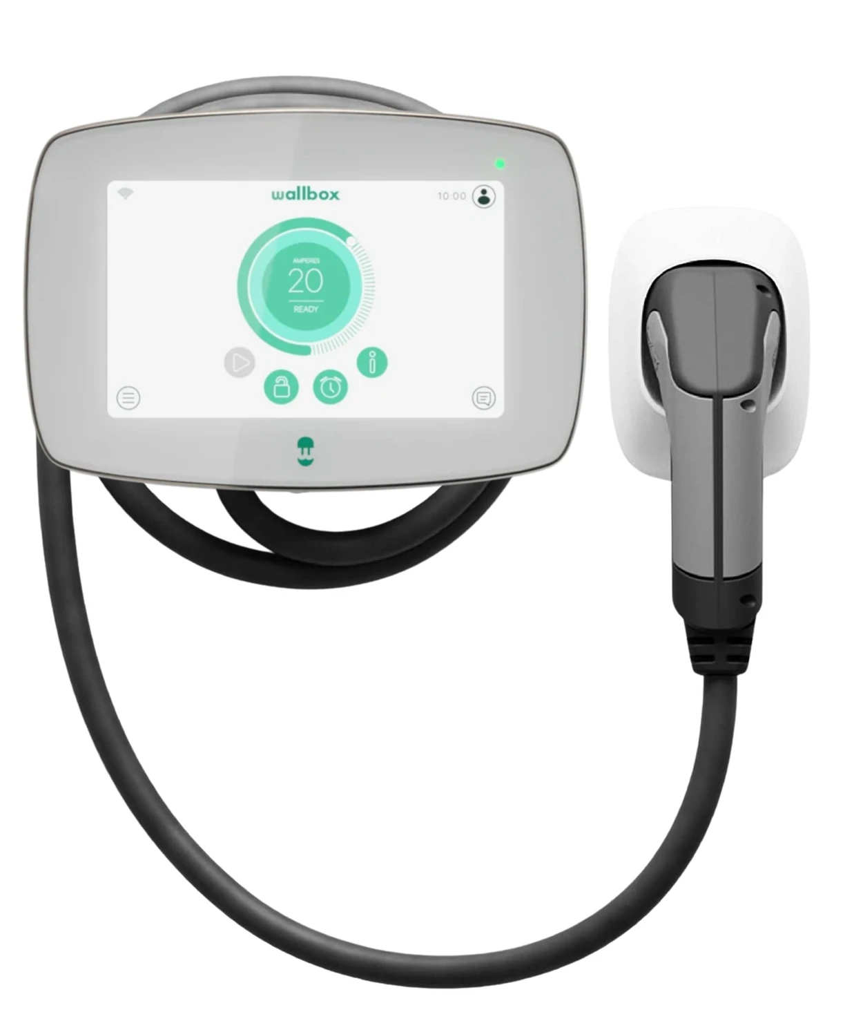 Wallbox Commander 2 Blanc – Borne De Recharge 22kW, Type 2, Câble 5m + Connectivité 4G Incluse